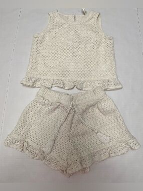 Rylee + Cru eyelet shorts and tank set, size 8-9Y